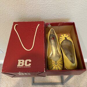 BC Footwear Yellow Leather Forever Young Wedges